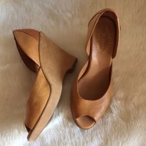 Korkease Peep-toe Wedges